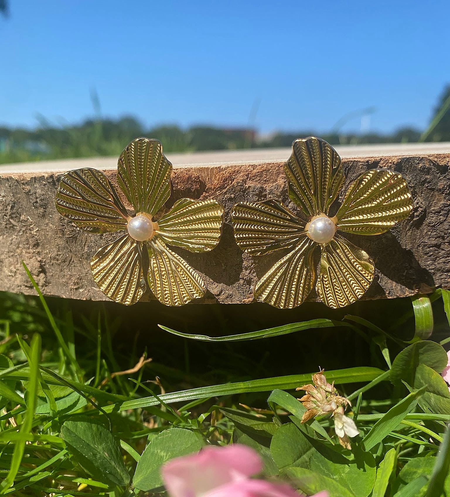 Boucles d’oreilles Gold Flower